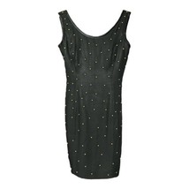 Vtg Evenings by Pantagis Womens Black Studded Dress Size Petites 2  Made... - £27.67 GBP