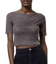 TOPSHOP Grey Ribbed Crop TOP Sz 4 NEW NWT - $11.87