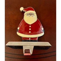 Enamel Over Metal Santa Claus Stocking Hanger - $16.82