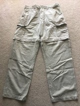 Cabelas Mens Size 36x32 Cargo Zip Off Convertible Outdoor Pants Shorts Khaki - £15.56 GBP