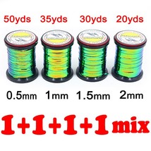 New developed 4spools fly tying peacock flat tinsel spool two tones lic mylar fo - £53.71 GBP