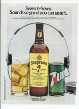 1981 Seagram&#39;s 7 Seven Crown Whisky Print Ad 7 up Vintage 8.5&quot; x 11&quot; - £15.02 GBP