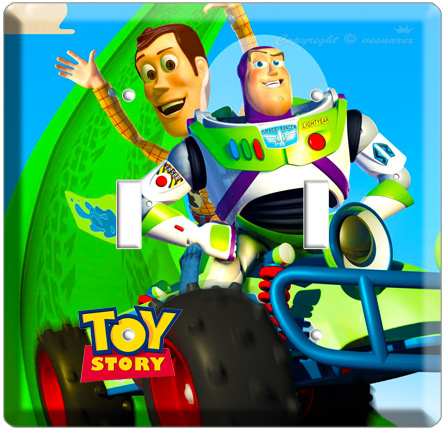 DISNEY TOY STORY 3 COWBOY WOODY BUZZ LIGHTYEARS DOUBLE LIGHT SWITCH WALL PLATE