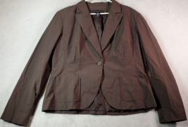 New York &amp; Company Blazer Jacket Womens Size 18 Brown Single Breasted One Button - £17.17 GBP