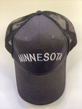 Minnesota Trucker Hat Embroidered Spell Out Adjustable Strapback Mesh - $10.88
