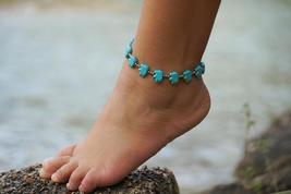 Turquoise Elephant Boho Silver Anklet - £9.95 GBP