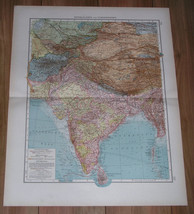 1930 Vintage Map Of British India Punjab Nepal Himalaya China Tibet Central Asia - £26.17 GBP