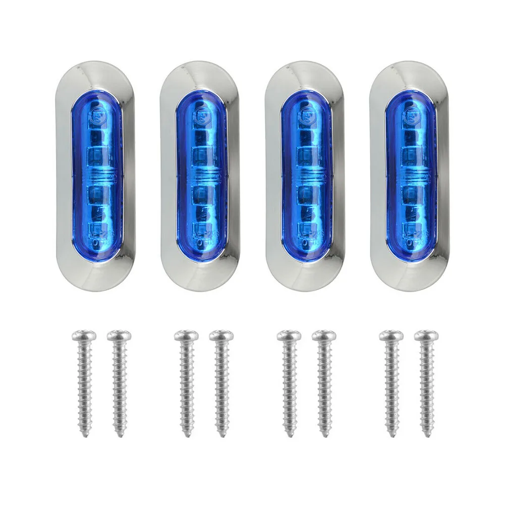 4x Marine Boat LED Courtesy Lights Cabin Deck Walkway Stair Light Blue LED Tai - $14.26