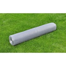 vidaXL Galvanized Steel Chicken Wire Fence 82ft x 3.3ft Silver Coated - $127.49