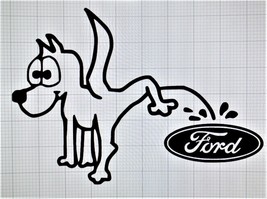 Dog Peeing On Ford Die-Cut Vinyl Indoor Outdoor Car Truck Window Decal Sticker - $5.22