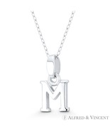 Initial Letter &quot;M&quot; 20x10mm (0.8x0.4in) Charm 3D Pendant in .925 Sterling... - $527.63 MXN+