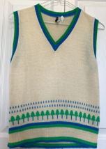 Vintage Sears Contemporary Sweater Vest Womens Small Tight Knit - $13.65