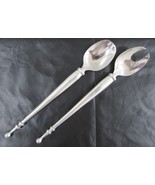 Carrol Boyes Salad Servers Set Signed South African Pewter &amp; Stainless S... - $175.22 CAD