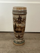 VTG Czech Eurocera Bechyne Prague Ceramic Mug Stein 8.5&#39;&#39; Castle Charles... - £9.42 GBP