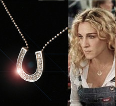 Sex the City SATC tribute: SJP Carrie&#39;s &#39;signature&#39; bling horseshoe neck... - £38.53 GBP