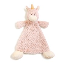 DEMDACO Wendy Unicorn Rose Pink Children&#39;s Plush Rattle Blankie - £30.68 GBP
