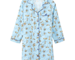 NEW Womens Puppy Dog Print Flannel Night Sleep Shirt ladies sz L blue ni... - £8.79 GBP