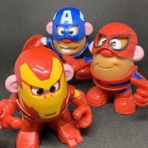 Lot of 3 Marvel Mr Potato Head Mini Mixable Mashable Heroes Iron Man Spider-Man - £19.43 GBP