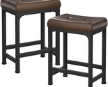 Set Of 2 Aheaplus Bar Stools, 24 Inch Counter-Height Saddle Stools, Pu, ... - $142.92