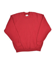 Vintage Fruit of the Loom Sweatshirt Blank Mens L Red Crewneck 50/50 Raglan - $20.51