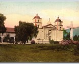 Santa Barbara Mission California CA UNP Hand Colored Albertype Postcard K8 - £3.85 GBP