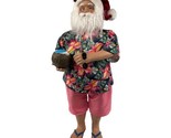 Santa&#39;s Workshop Beach coconut cocktail Hawaiian Santa Claus Figurine 36... - $49.49