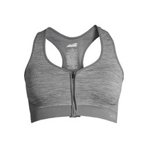 Avia Women&#39;s Seamless Zip Front Medium Support Sports Bra Grey Size 2XL XXL NEW - £7.05 GBP