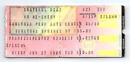 Grateful Dead Concierto Ticket Stub June 27 1985 Saratoga Muelles New York - $49.49