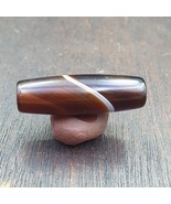 Ancienne perle d&#39;agate baguée ancienne en agate yéménite naturelle motif... - $703.63 MXN