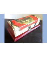 antique CELLULOID DRESSER BOX w MIRROR COMB BRUSH bakelite? - £70.03 GBP