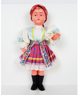 Vintage Slovak Slovakia Folk Costume Dressed Doll 12&quot; Souvenir Embroider... - £15.56 GBP
