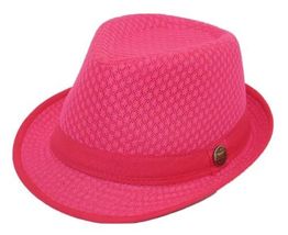 Hot Pink - S/M Light Weight Mesh Fedora hat Soft Classic Trilby COOL MESH - £25.59 GBP