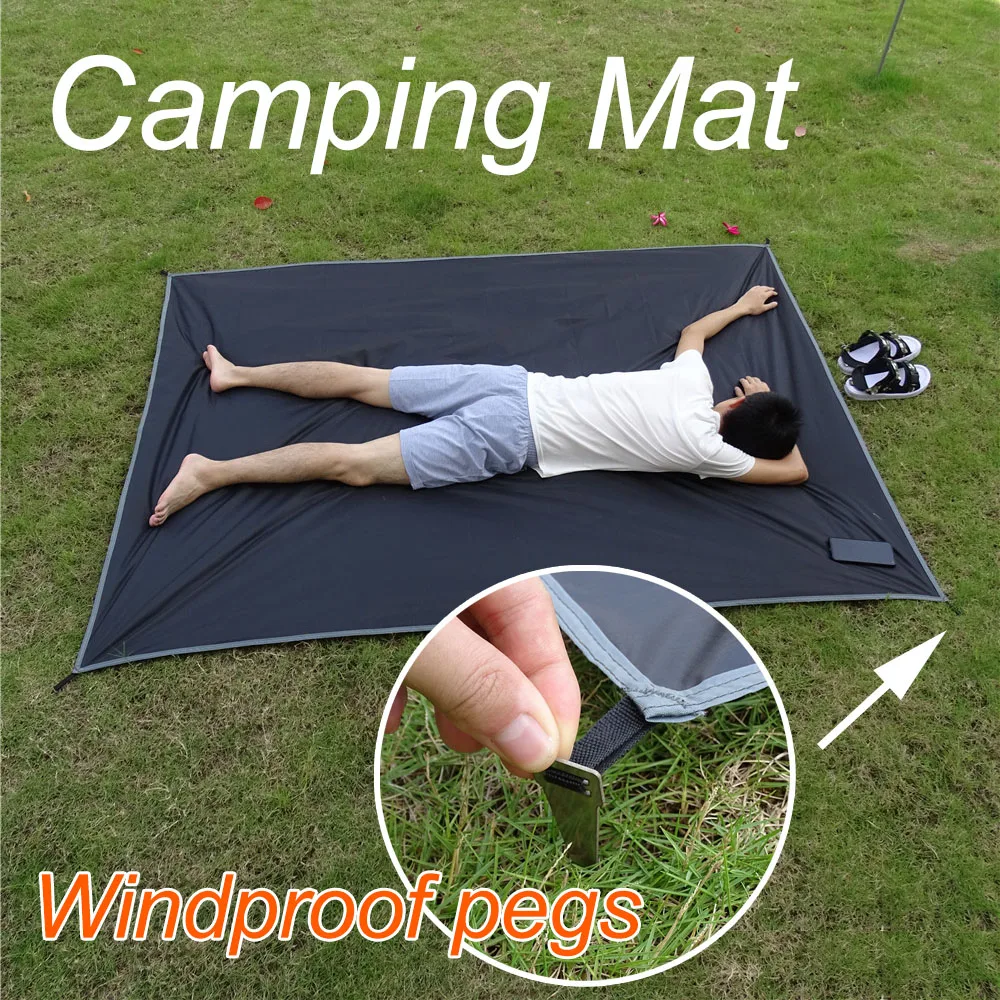 Waterproof Camping Mat with Pegs Tent Footprint Outdoor Picnic Blanket Large - £14.66 GBP+
