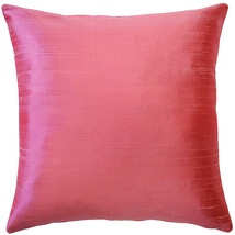 Sankara Rose Blush Silk Throw Pillow 20x20, with Polyfill Insert - £39.92 GBP