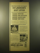 1950 Johnson&#39;s Baby Lotion Ad - Science brings new freedom from skin miseries! - £14.61 GBP