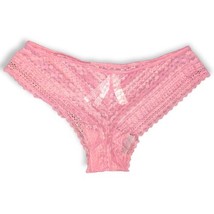 Victoria&#39;s Secret Cheekini Tanga Cheeky Panty Bikini Satin Lace XL Pink - $22.95