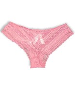 Victoria&#39;s Secret Cheekini Tanga Cheeky Panty Bikini Satin Lace XL Pink - £18.02 GBP