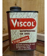 Vintage Tin Advertising VISCOL Waterproofing For Shoes 1/3 full - $28.24