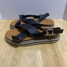 Torrid Faux Leather Crisscross Footbed Sandal Size 11.5WW - $32.60