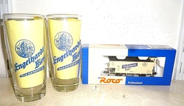 2 Engelhardt +1973 Bad Hersfeld German Beer Glasses &amp; 1 ROCO Model Train... - $39.95