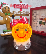 Christmas Gingerbread Girl Red Bow LED Snow Globe Figurine Decor NEW - $63.10 CAD