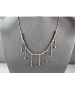 Womens Estate 14K Yellow &amp; White Gold Modernist Beaded Necklace 5.7g E7573 - €851,53 EUR