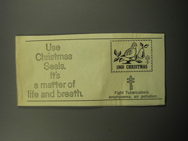 1968 Christmas Seals Ad - Use Christmas Seals. It&#39;s a matter of life and breath - £14.78 GBP