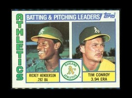 Vintage 1984 Topps Bat Pitch Ldrs Baseball Card #156 Henderson Conroy Athletics - £7.78 GBP