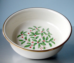 Lenox Holiday Dimension (Gold) Small Fruit Dessert Bowl Holly 1stQuality USA New - £23.66 GBP