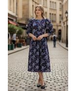 Vtg Laura Ashley Corduroy Puff Sleeve Mother/child Midi Tea Dress 8 - $77.22
