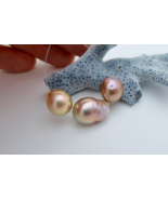RARE 3pc BRIGHT AA+ FRESHWATER EDISON HIGH GRADE CULTURED PEARLS - RICH ... - $87.23 CAD