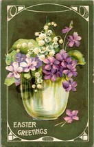 Easter Greetings Holiday Embossed Postcard Early 1900&#39;s Postmarked 1910 - £19.57 GBP