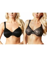 Breezies Brand ~ Size 34DD ~ Two (2) Lace Overlay Bras ~ Black &amp; Champagne  - $534.01 MXN
