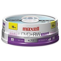Maxell Dvd+rw Rewritable Disc, 4.7 Gb, 4x, Spindle, Silver, 15/pack - $36.09